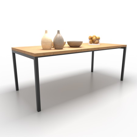 Table frame with square tube and double connecting bar - U Shaped - UA2B4040 | Taormina Design