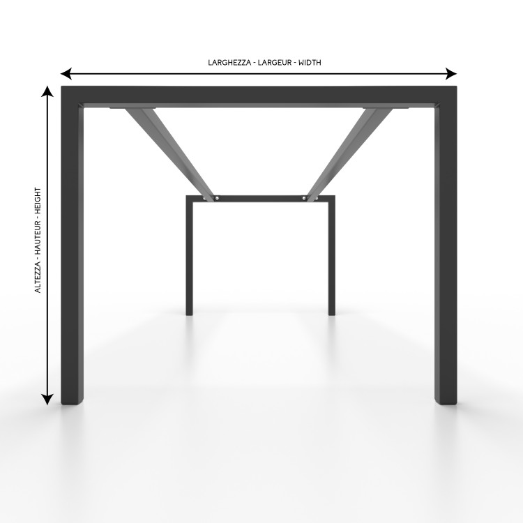 Gambe per tavolo in metallo con doppia barra centrale piedi a forma di U quadro UA2B4040 | Taormina Design