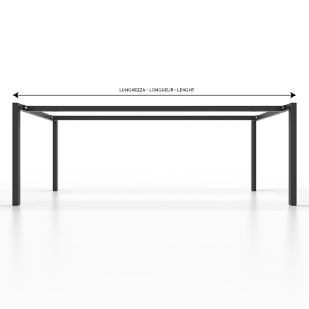 Table frame with square tube and double connecting bar - U Shaped - UA2B4040 | Taormina Design