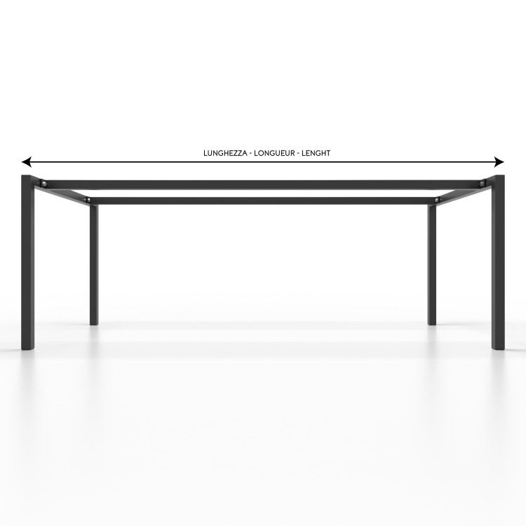 Table frame with square tube and double connecting bar - U Shaped - UA2B4040 | Taormina Design