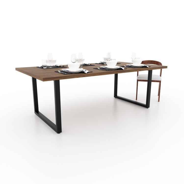 2x Pieds de table en métal avec double barre centrale - en forme de U | U2B6040 | Taormina Design