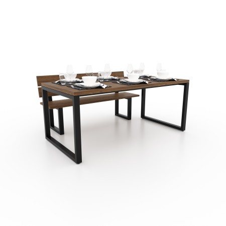 2x Pieds de table en métal avec double barre centrale - en forme de U | U2B6040 | Taormina Design