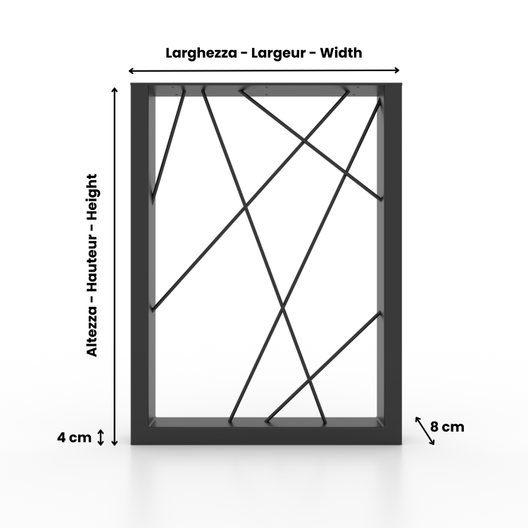 Küchenhalbinsel-Tischbein UPEN8040D – Einzigartiges Design mit verflochtenen Metallzweigen | Taormina Design