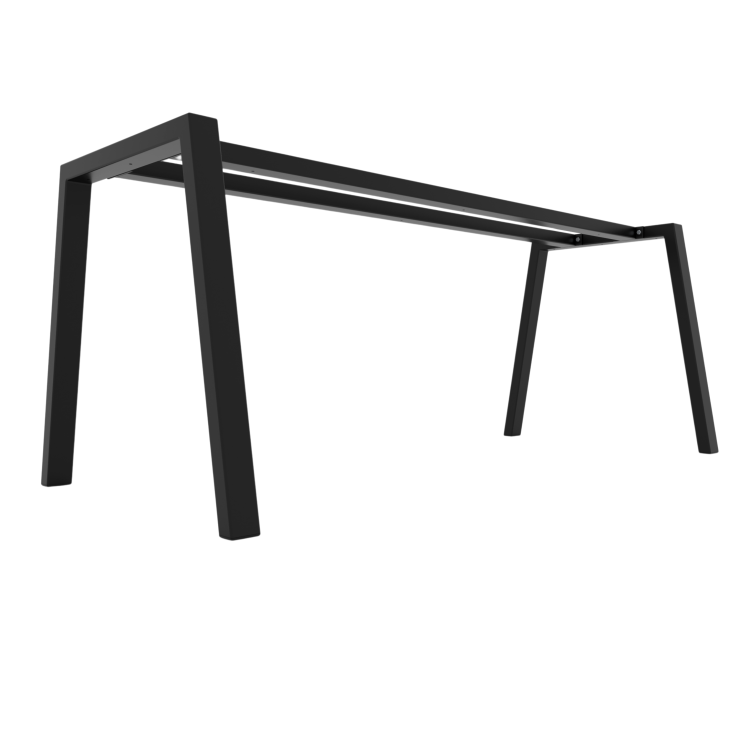 Pieds de table en métal avec double barre centrale, pieds en forme de trapèze ouvert -TRA2B6040