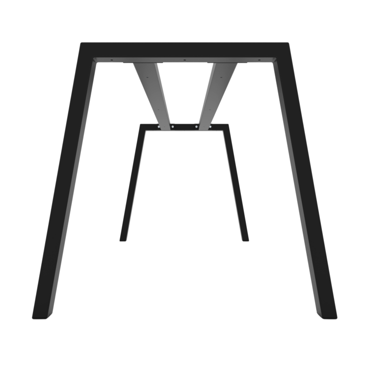 Trapezoidal Metal Table Legs with Double Center Bar, Trapezoid Frame - TRA2B6040