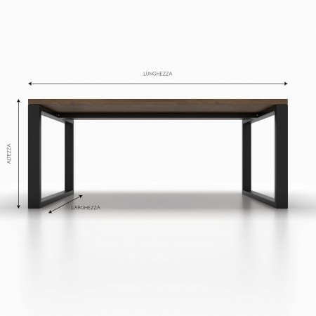 2x Pieds de table en métal avec barre centrale - en forme de U - UB8040 | Taormina Design