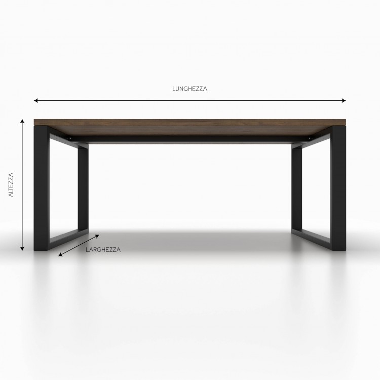 2x Pieds de table en métal avec barre centrale - en forme de U - UB8040 | Taormina Design